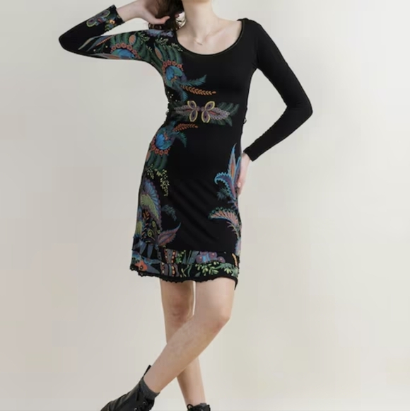 Desigual Dresses & Skirts - Desigual Multi Print Scoop Neck Fit & Flare Dress Vintage Y2k